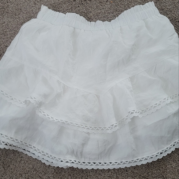 White Ruffled Mini Skirt - Picture 2 of 5
